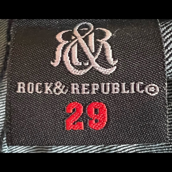 NWT Rock & Republic Victoria Beckham Gold Crown Straightleg Jeans Sz 29 (owner) - Picture 14 of 15